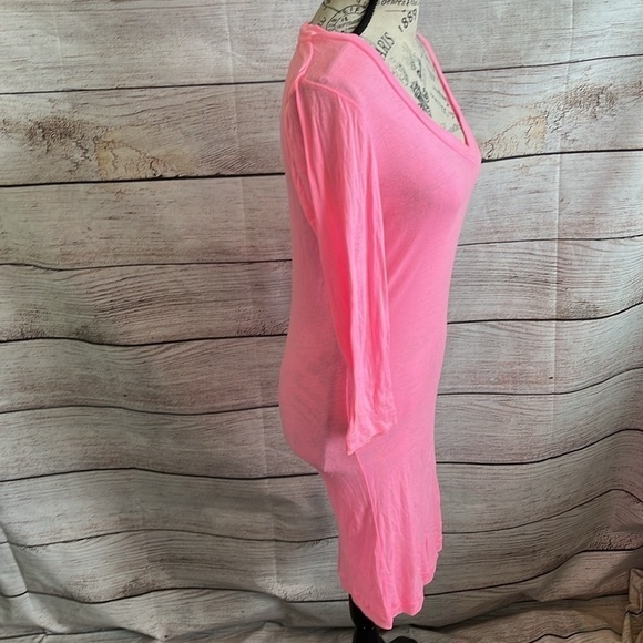 Alice + Olivia X Scoop NYC Dress Colab Casual Bodycon Size Small Tencel Hot Pink - Picture 4 of 10
